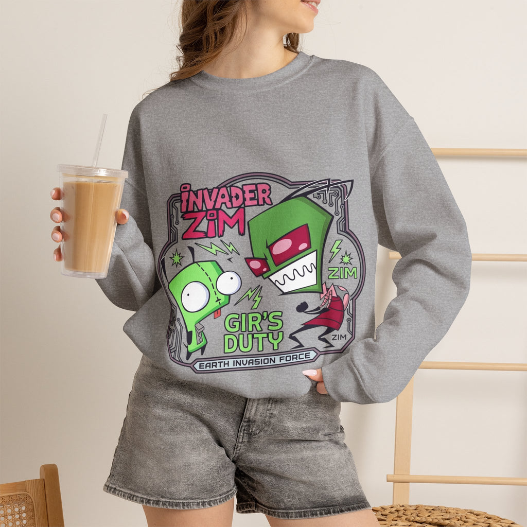 Vert Invader Zim Vintage Style Unisex Graphic Crewneck Sweatshirt