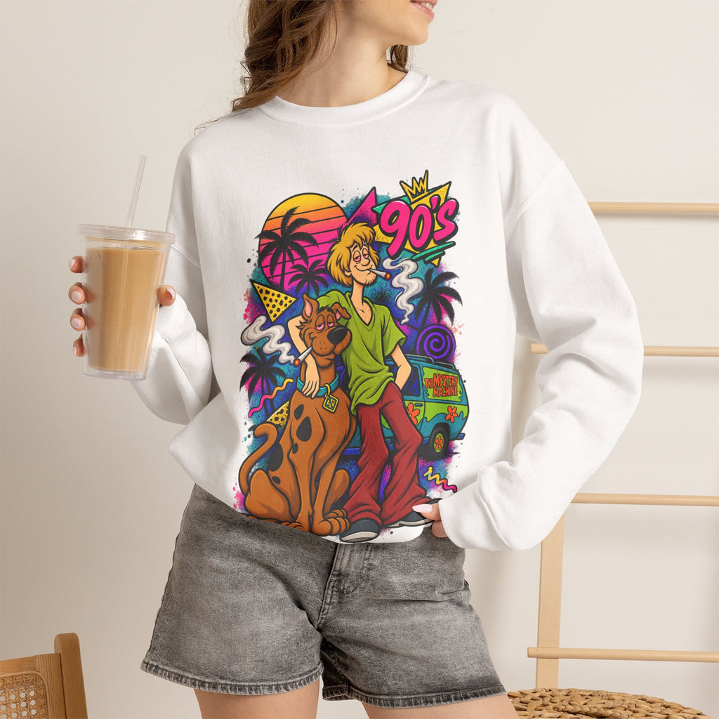 Vert Shaggy & Scooby Smoker Vintage Style Graphic Crewneck Sweatshirt