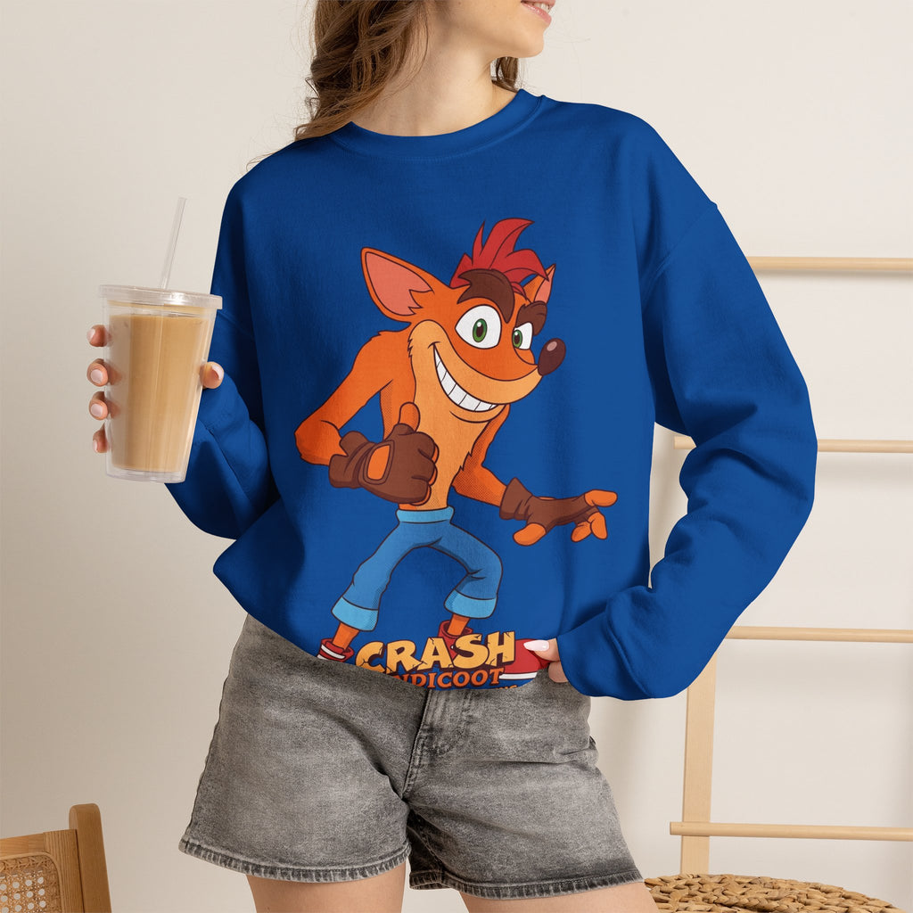 Vert Crash Bandicoot Vintage Style Unisex Graphic Crewneck Sweatshirt