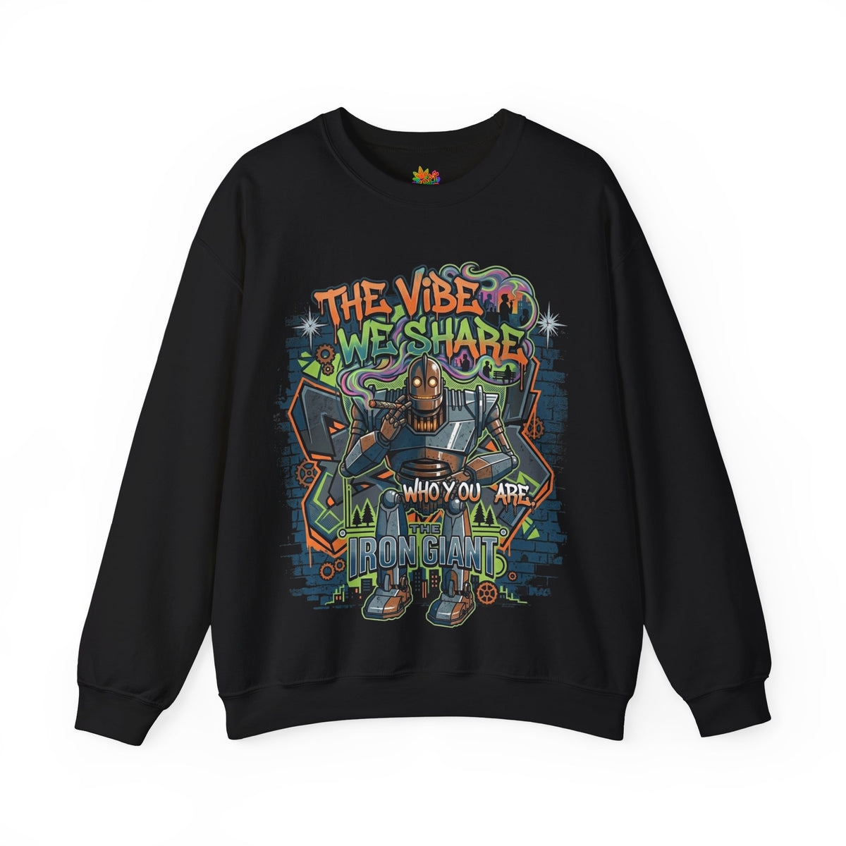 Vert Iron Giant Smoker Vintage Style Unisex Graphic Crewneck Sweatshirt