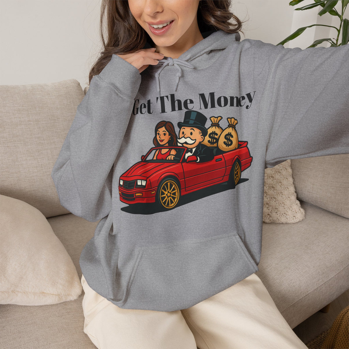 Vert Monoploy Man Vintage Style Unisex Graphic Hoodie