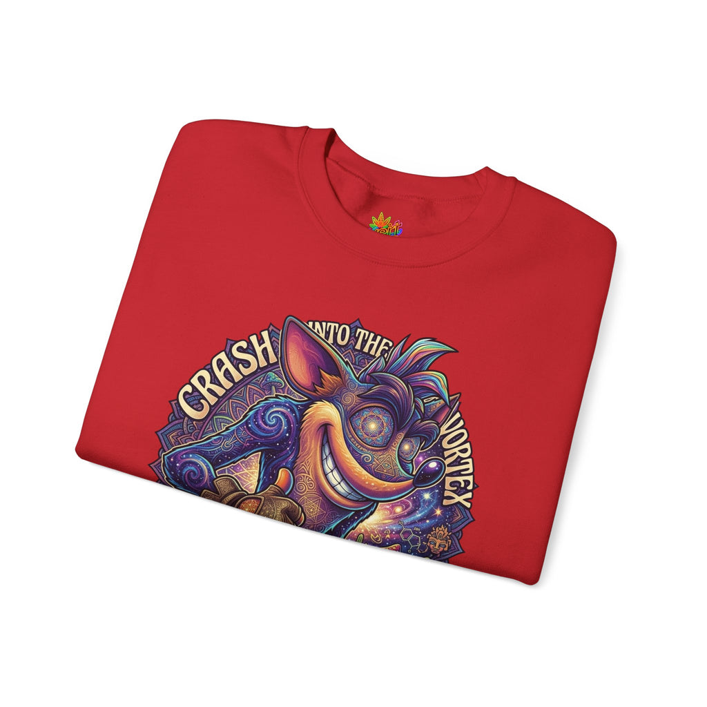 Vert Crash Bandicoot Psychedelic Vintage Style Unisex Graphic Crewneck Sweatshirt