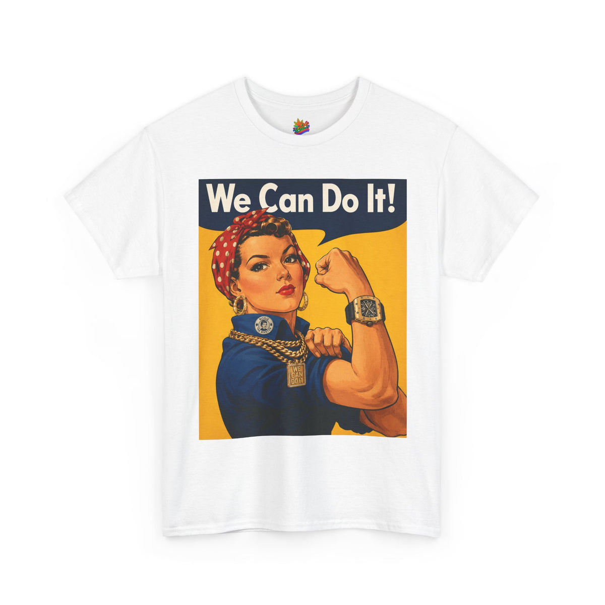 Vert "We Can Do It" Vintage Style Unisex Cotton Graphic T-Shirt