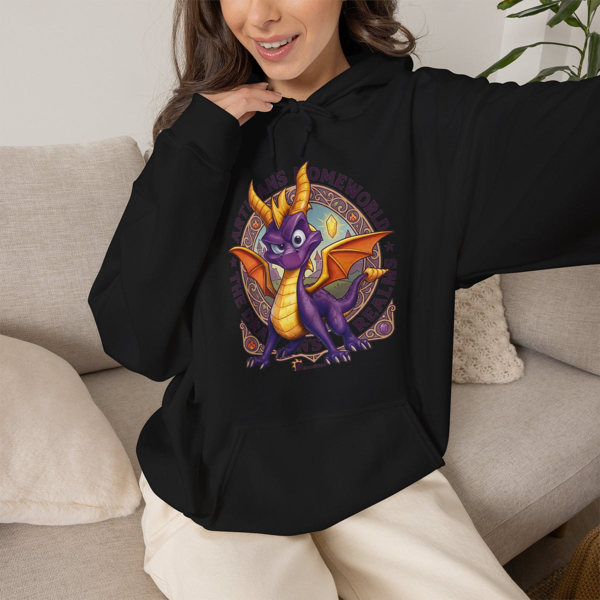 Vert Spyro Vintage Style Unisex Graphic Hoodie