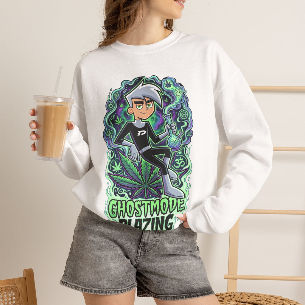 Vert Danny Phantom Smoker Vintage Style Unisex Graphic Crewneck Sweatshirt