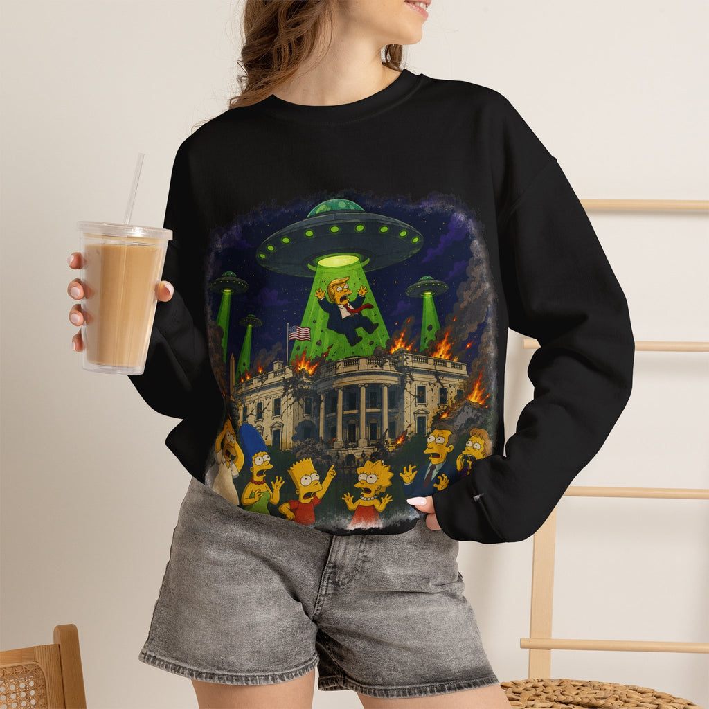 Vert Donald Trump Abduction Vintage Style Unisex Graphic Crewneck Sweatshirt