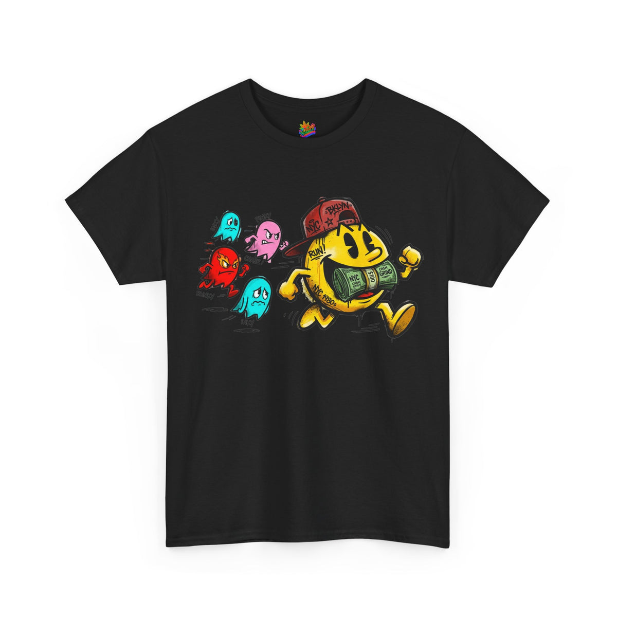 Vert NY Pac-Man Vintage Style Unisex Graphic Cotton T-Shirt