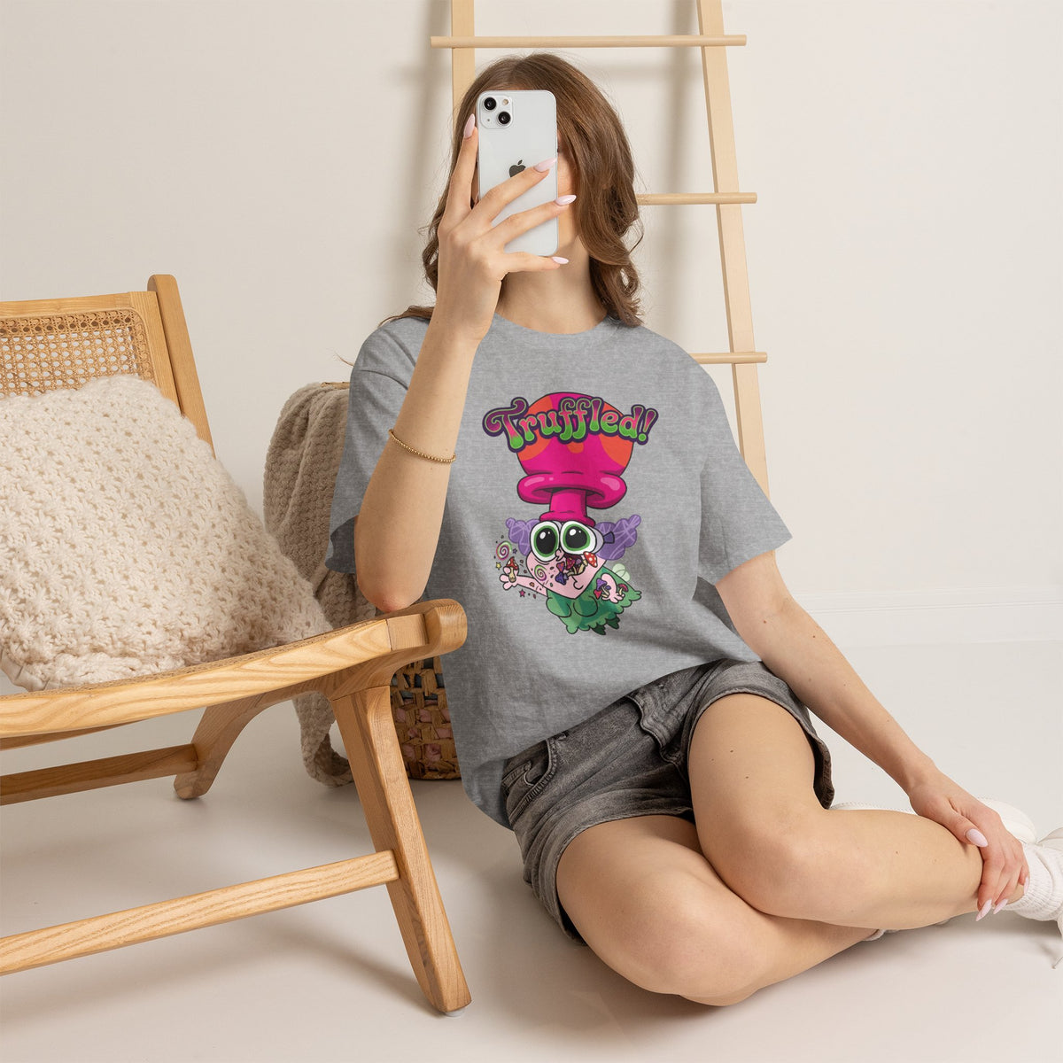 Vert Truffles Psychedelic Vintage Style Unisex Cotton Graphic T-Shirt