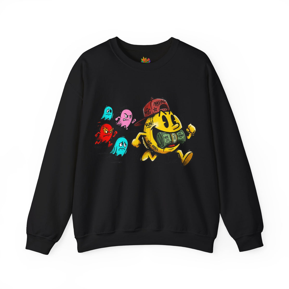 Vert NY Pac-Man Vintage Style Unisex Graphic Crewneck Sweatshirt