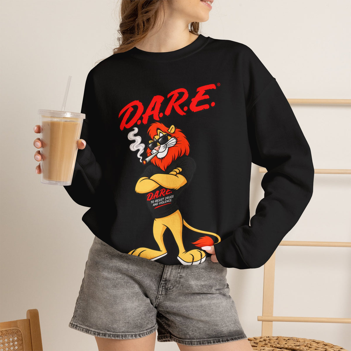 Vert D.A.R.E Vintage Style Unisex Graphic Crewneck Sweatshirt