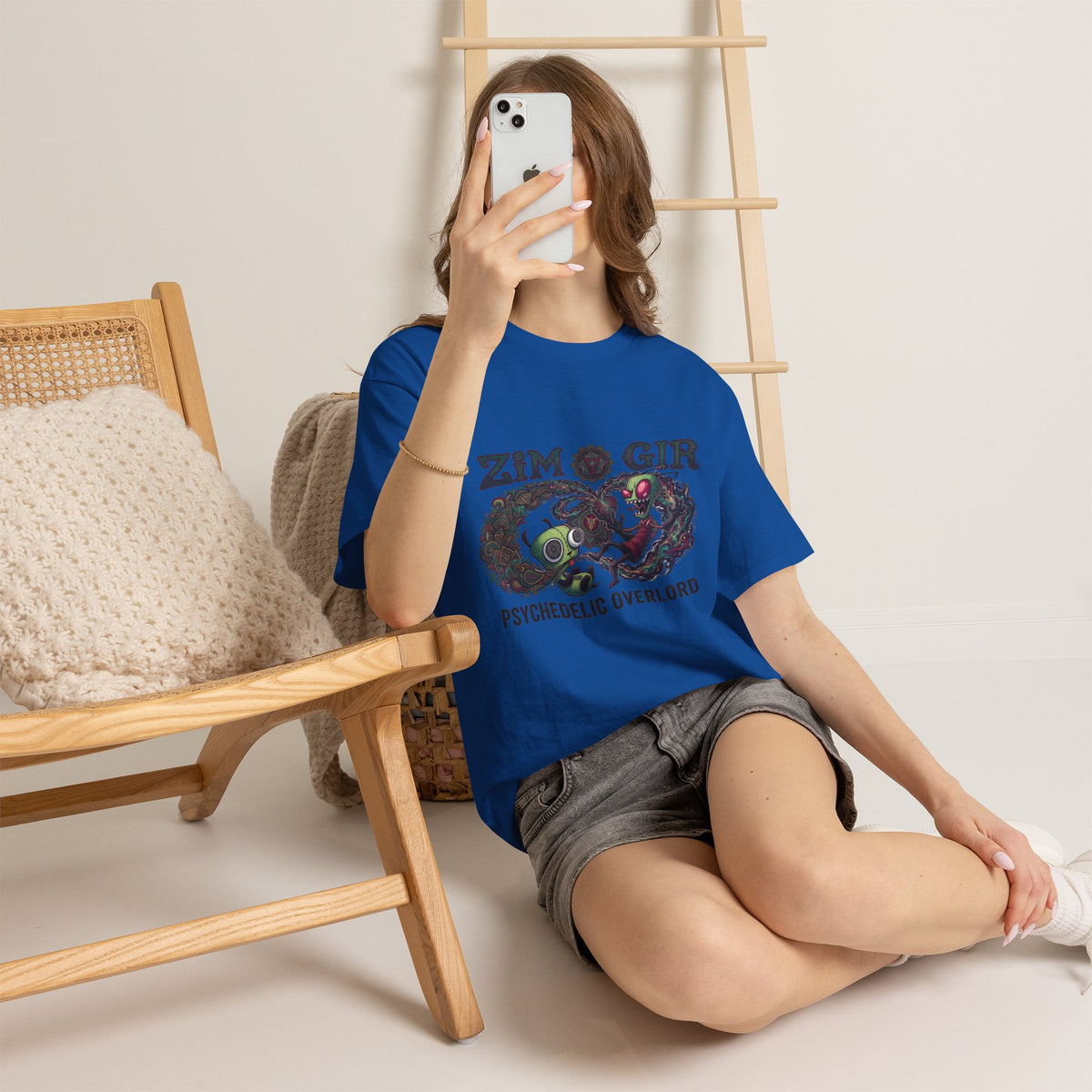 Vert Invader Zim Psychedelic Vintage Style Unisex Cotton Graphic T-Shirt