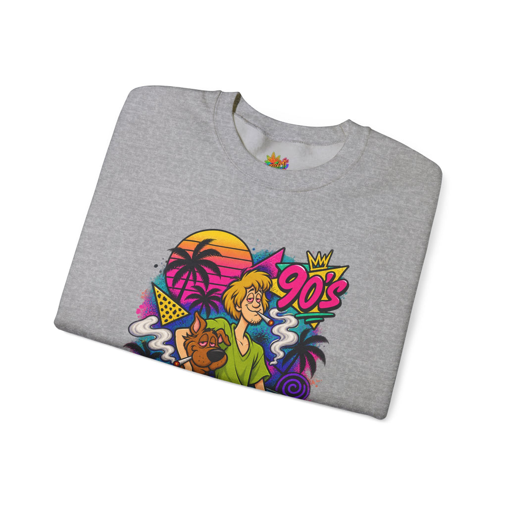 Vert Shaggy & Scooby Smoker Vintage Style Graphic Crewneck Sweatshirt