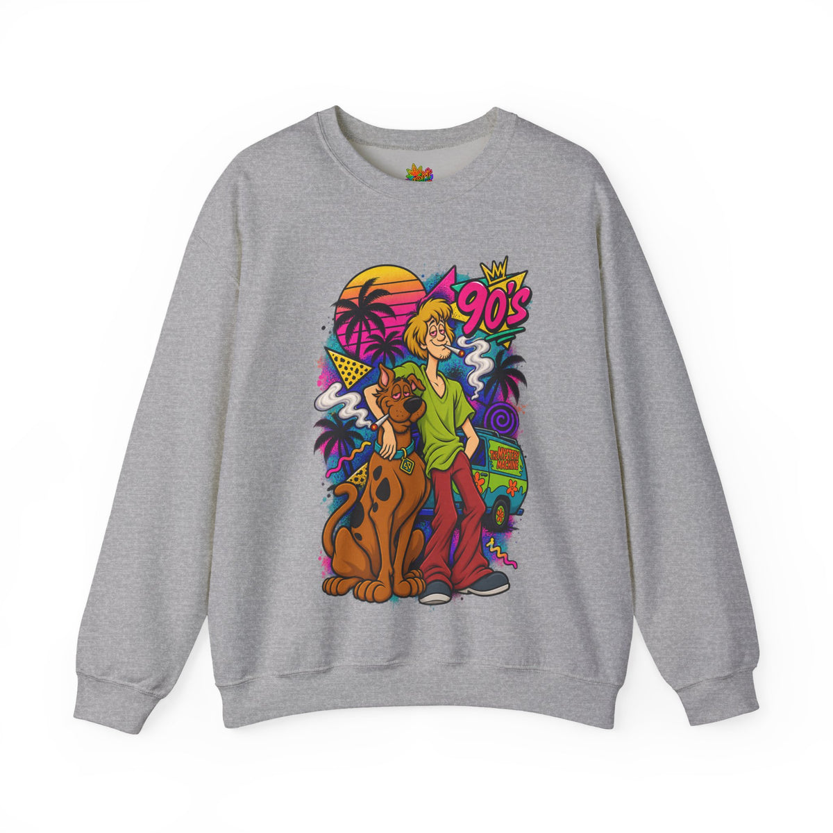 Vert Shaggy & Scooby Smoker Vintage Style Graphic Crewneck Sweatshirt