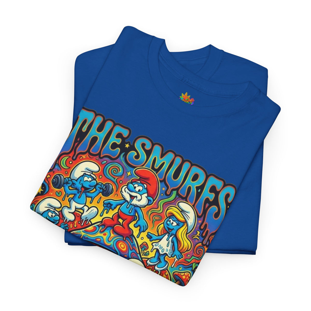Vert Smurfs Psychedelic Vintages Style Unisex Cotton Graphic T-Shirt