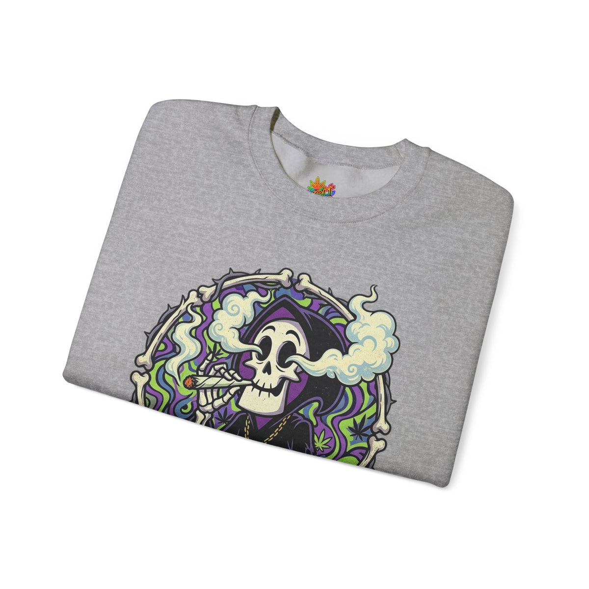 Vert Grim Smoker Vintage Style Unisex Graphic Crewneck Sweatshirt