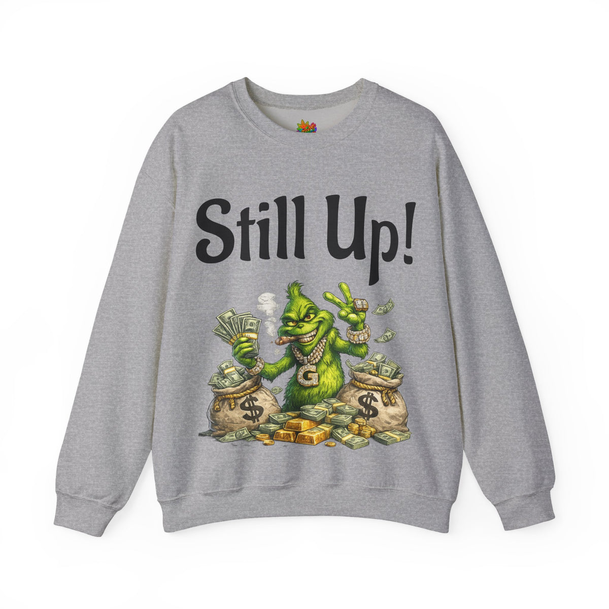 Vert Grinch Smoker Vintage Style Unisex Graphic Crewneck Sweatshirt