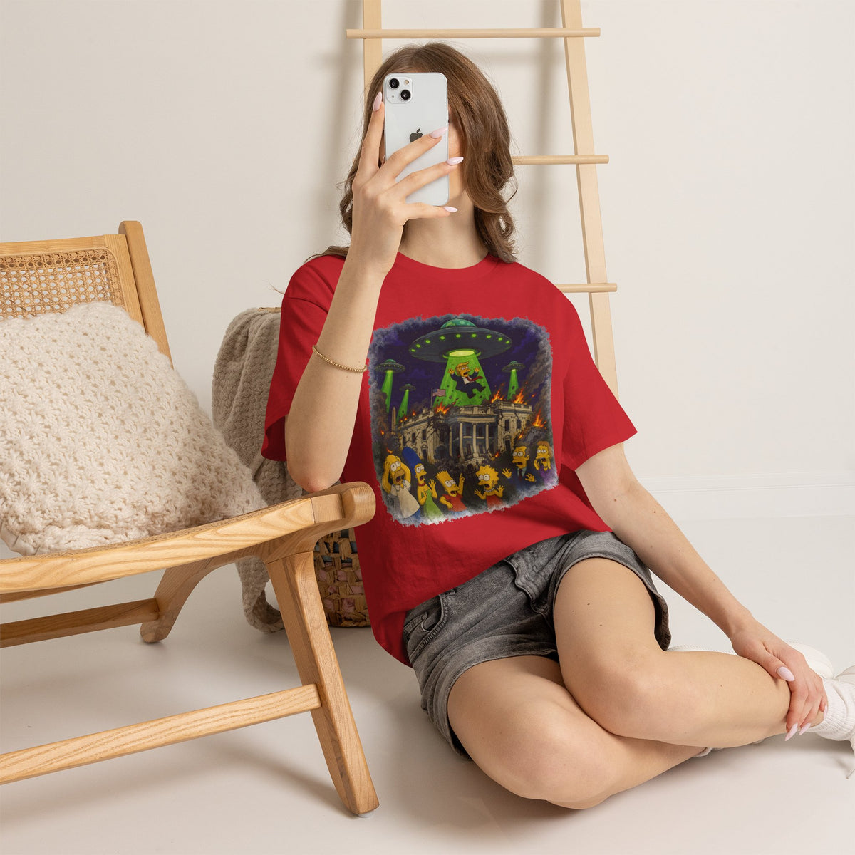 Vert Donald Trump Abduction Vintage Style Unisex Cotton Graphic T-Shirt