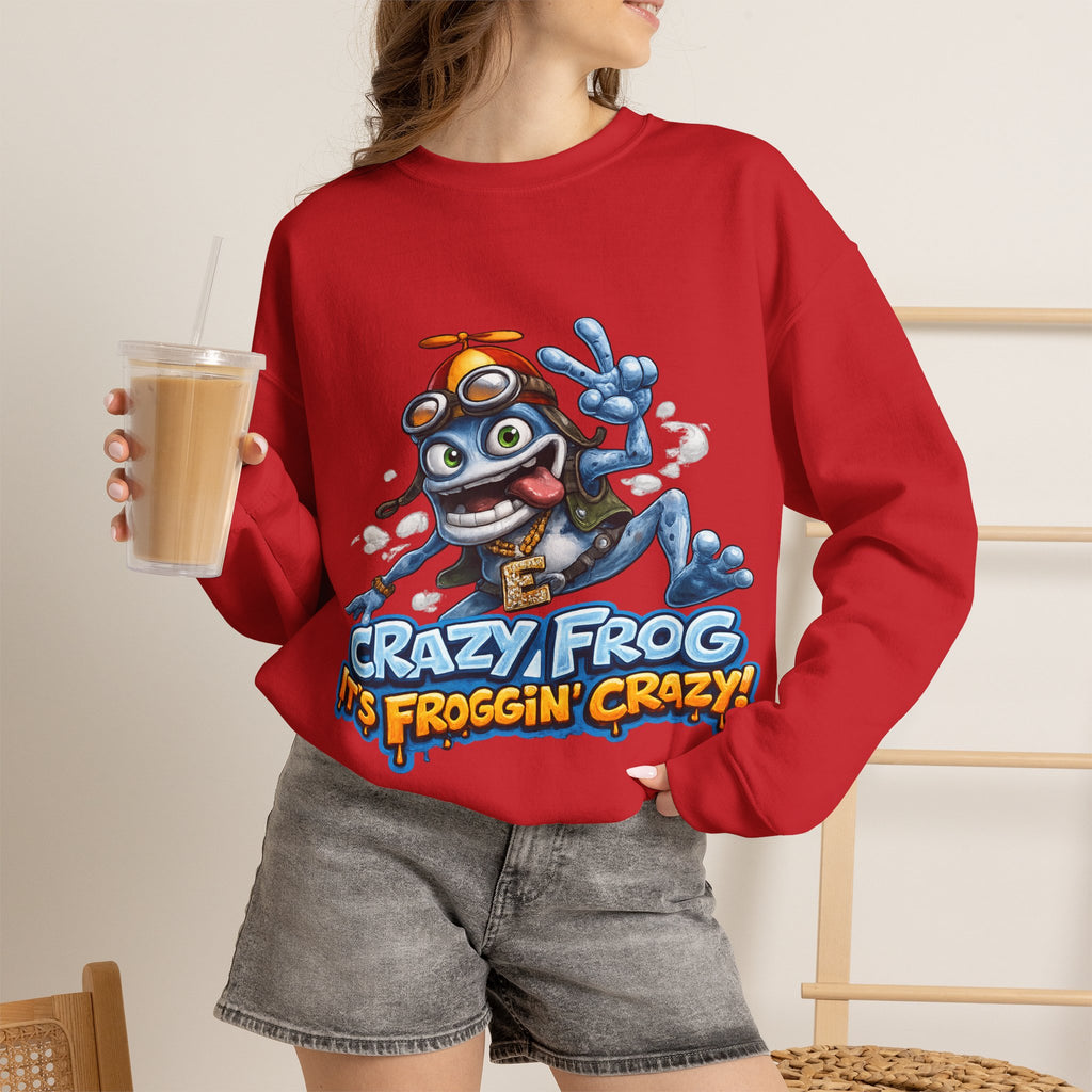 Vert Crazy Frog Vintage Style Unisex Graphic Crewneck Sweatshirt