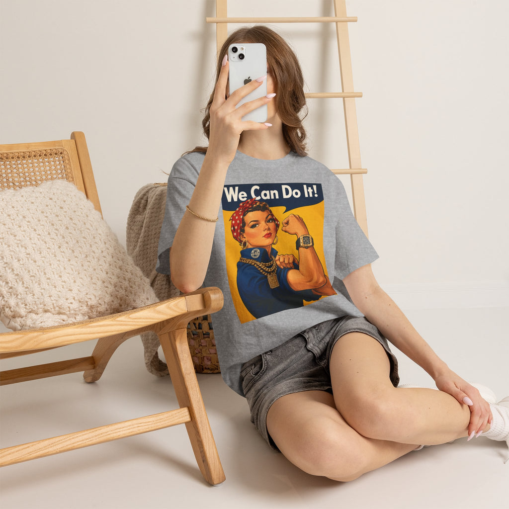 Vert "We Can Do It" Vintage Style Unisex Cotton Graphic T-Shirt