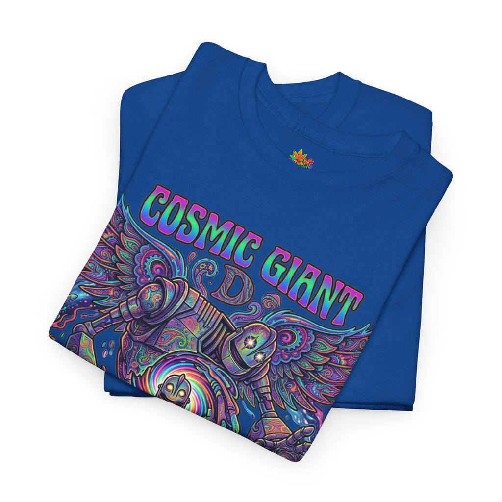 Vert Iron Giant Psychedelic Vintage Style Unisex Cotton Graphic T-Shirt
