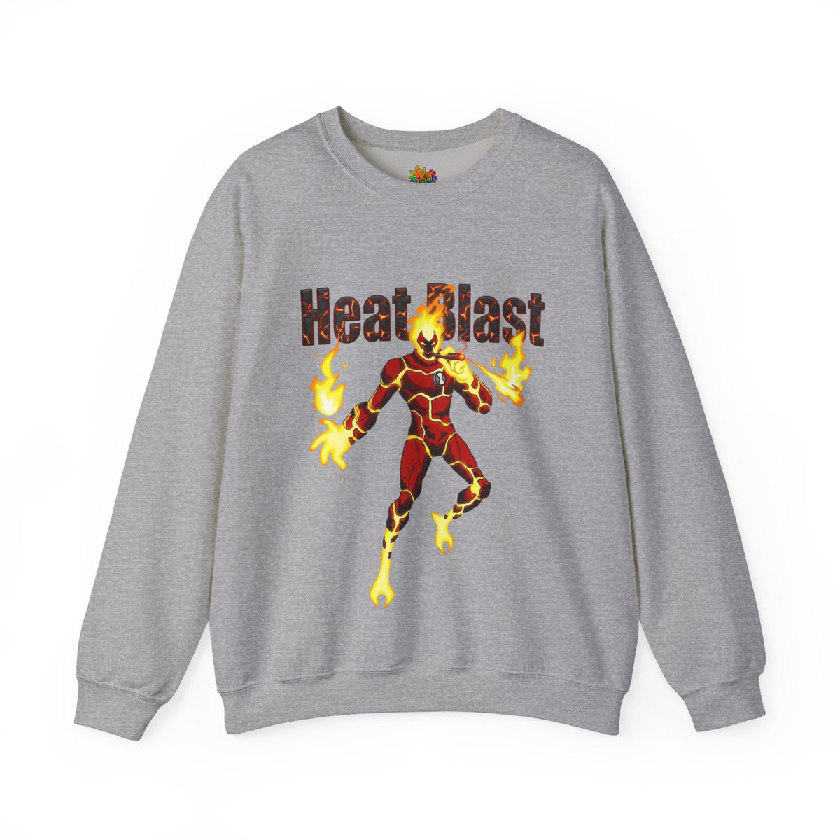 Vert Ben 10 Heat Blast Vintage Style Unisex Cotton Graphic Crewneck Sweatshirt
