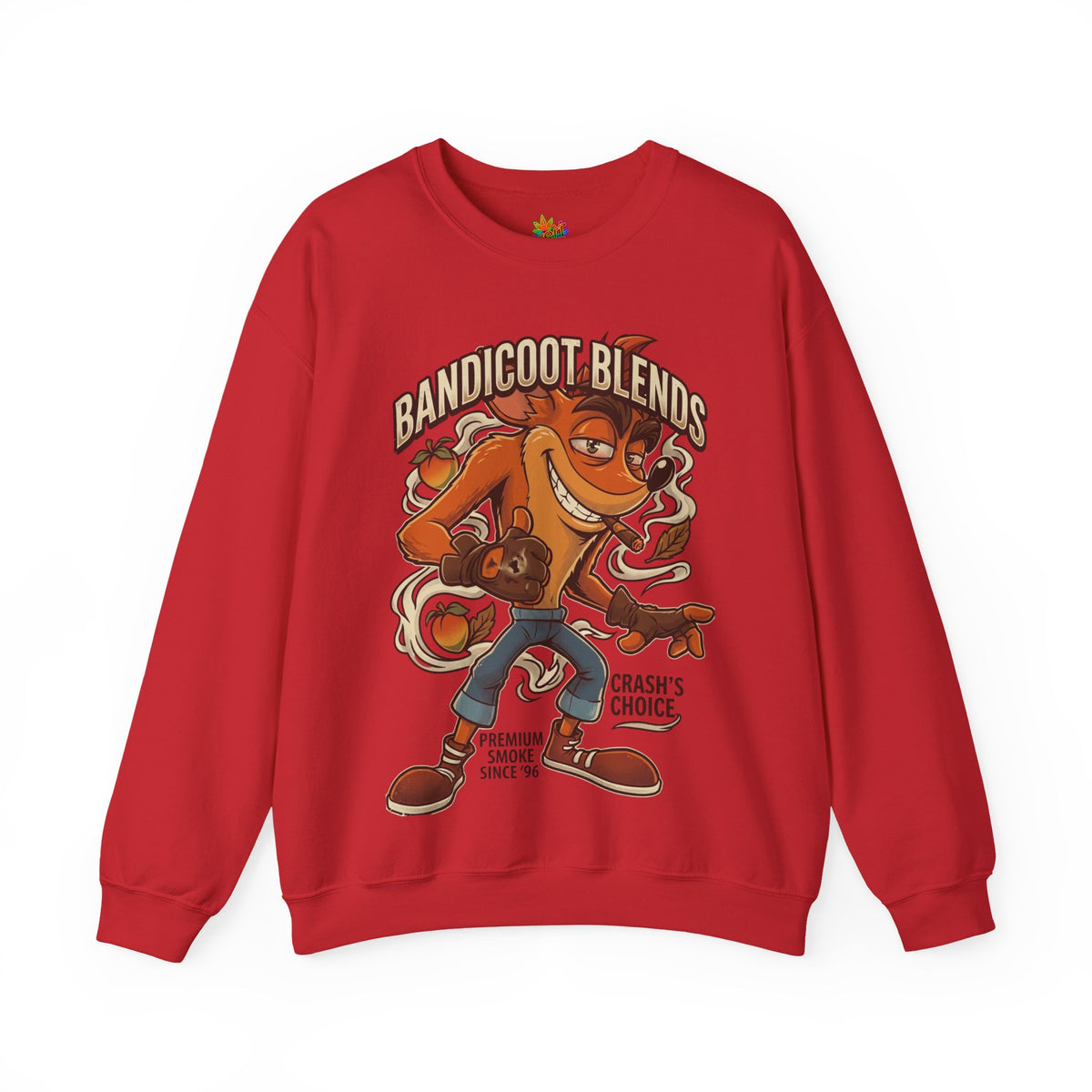 Vert Crash Bandicoot Smoker Vintage Style Unisex Graphic Crewneck Sweatshirt