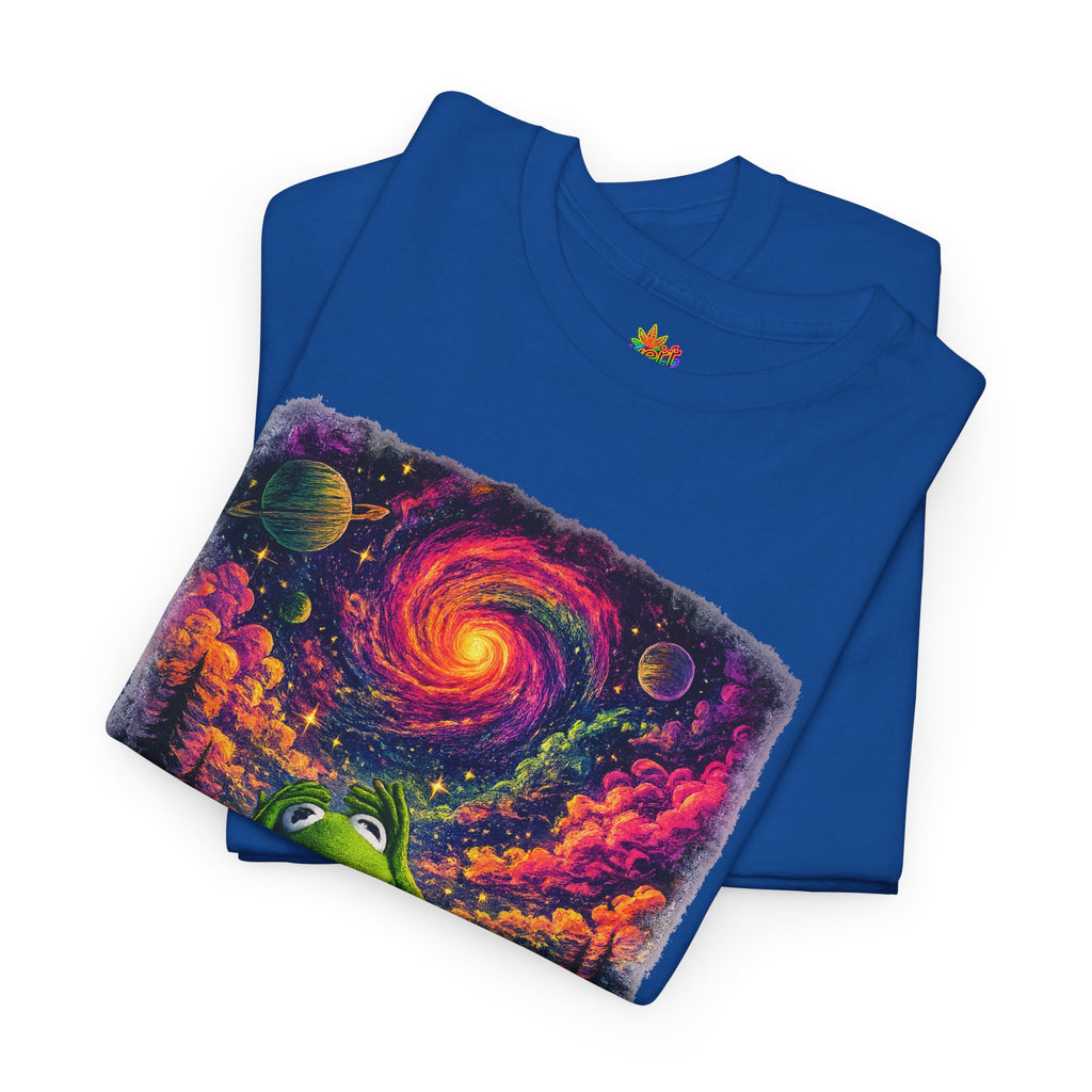 Vert Psychedelic Kermit Vintage Style Unisex Cotton Graphic T-Shirt