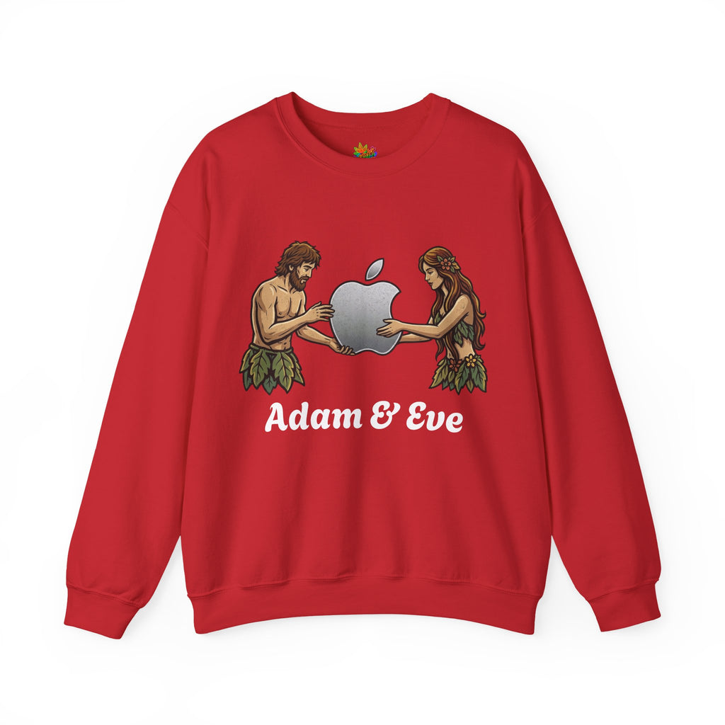 Vert Apple Adam & Eve Parody Vintage Style Unisex Graphic Crewneck Sweatshirt