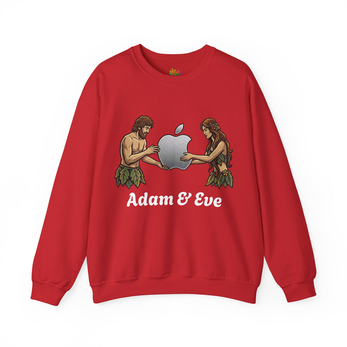 Vert Apple Adam & Eve Parody Vintage Style Unisex Graphic Crewneck Sweatshirt
