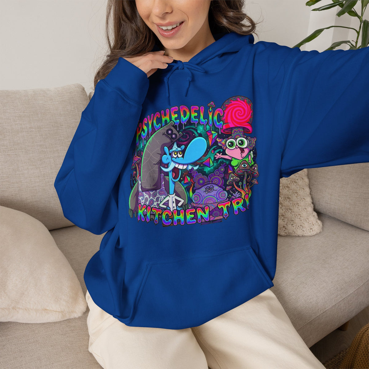Vert Chowder Psychedelic Vintage Style Unisex Graphic Hoodie