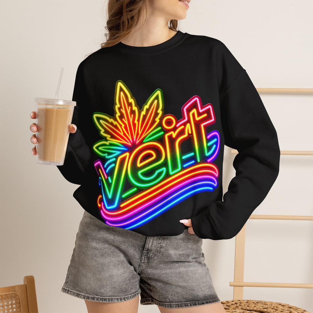 Vert Neon Logo Vintage Style Unisex Graphic Crewneck Sweatshirt