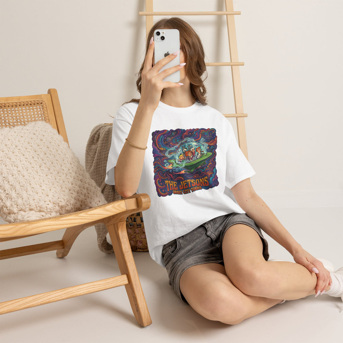 Vert Jetsons Smoker Vintage Style Unisex Cotton Graphic T-Shirt