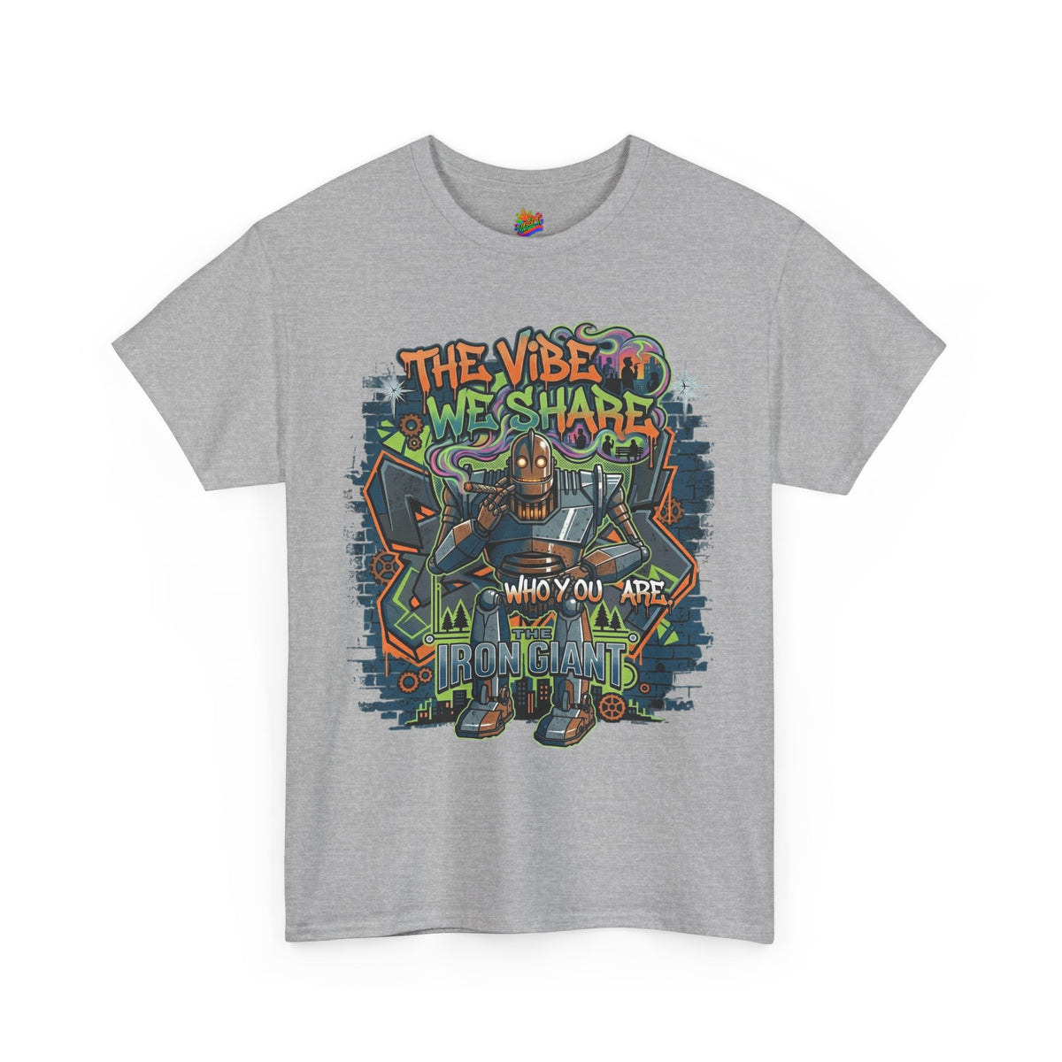 Vert Iron Giant Smoker Vintage Style Unisex Cotton Graphic T-Shirt