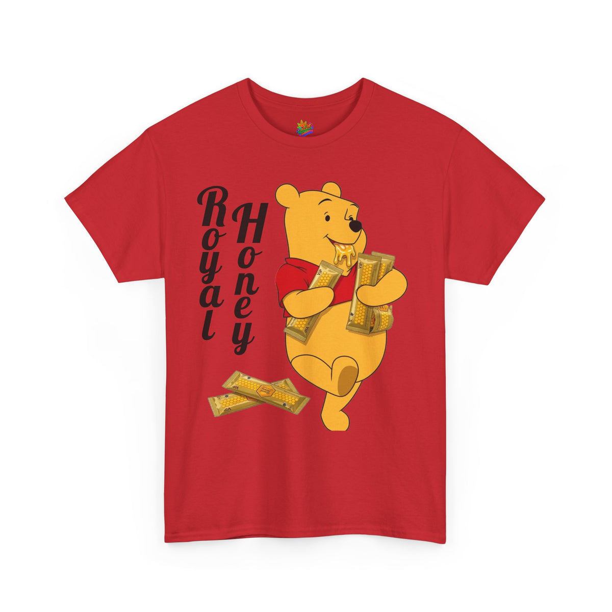 Vert Winnie The Pooh "Royal Honey" Vintage Style Unisex Cotton Graphic T-Shirt
