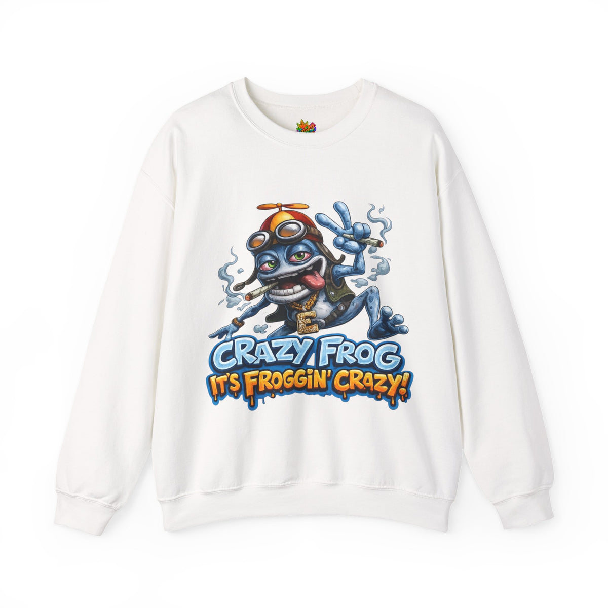 Vert Crazy Frog Smoker Vintage Style Unisex Graphic Crewneck Sweatshirt