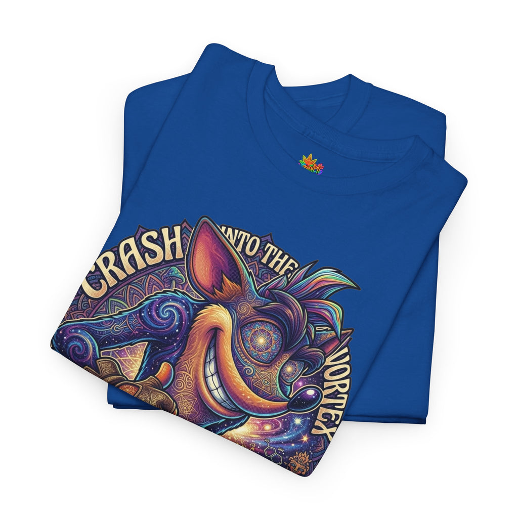 Vert Crash Bandicoot Psychedelic Vintage Style Unisex Cotton Graphic T-Shirt