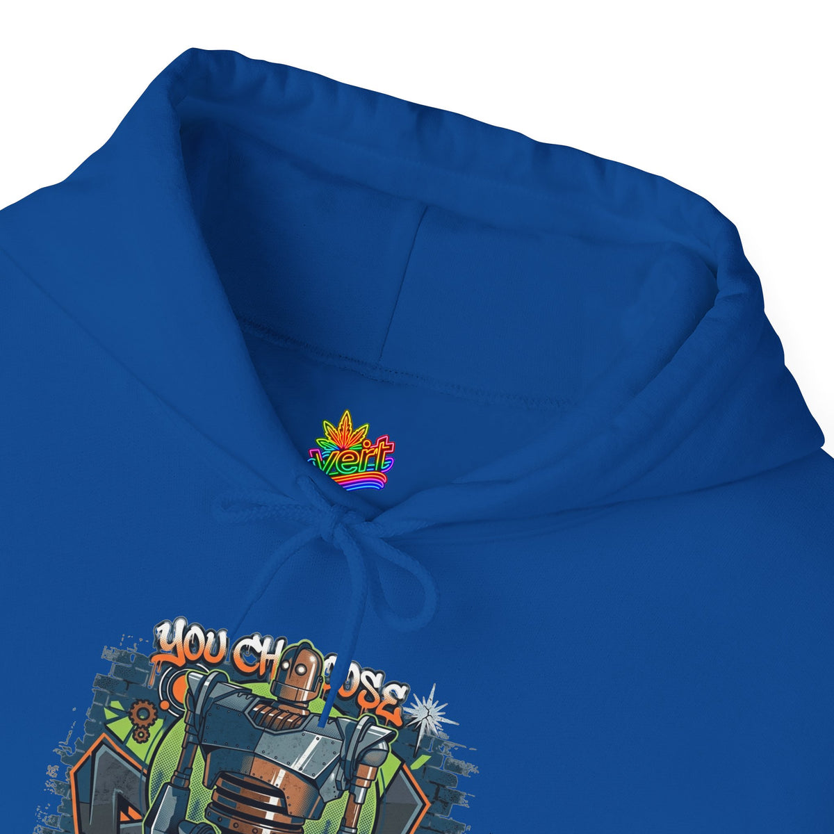 Vert Iron Giant Vintage Style Unisex Graphic Hoodie