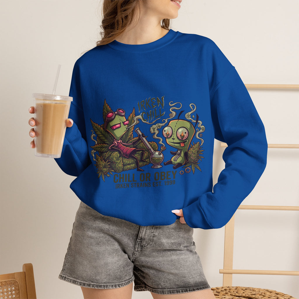 Vert Invader Zim Smoker Vintage Style Unisex Graphic Crewneck Sweatshirt