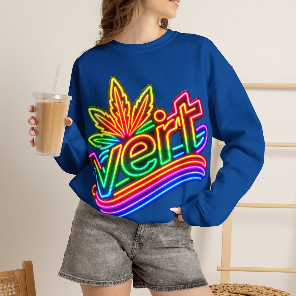Vert Neon Logo Vintage Style Unisex Graphic Crewneck Sweatshirt