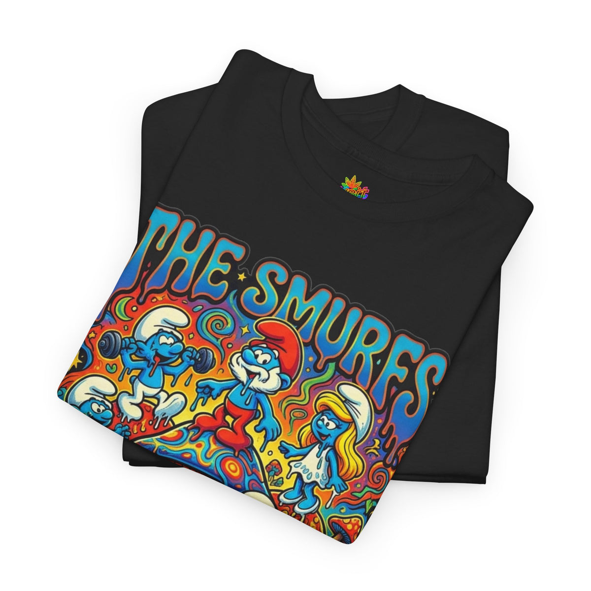 Vert Smurfs Psychedelic Vintages Style Unisex Cotton Graphic T-Shirt