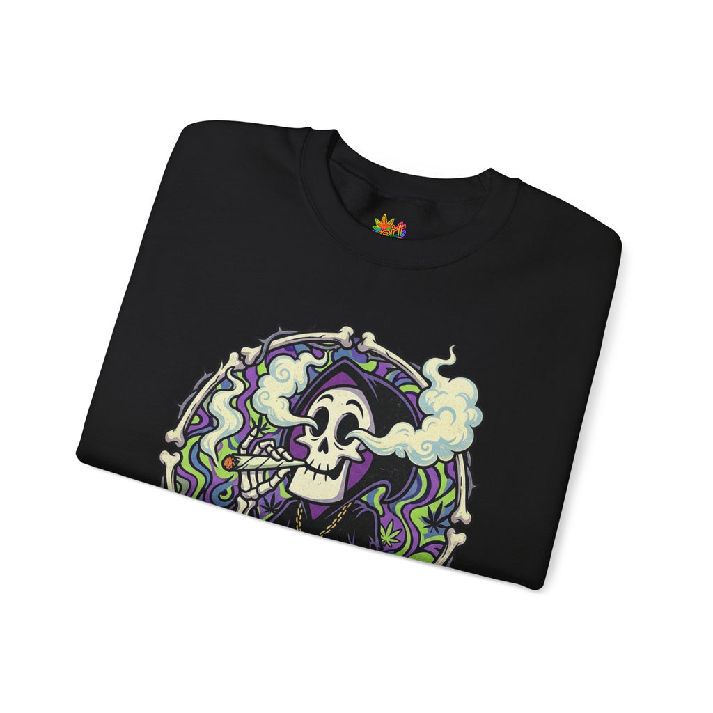 Vert Grim Smoker Vintage Style Unisex Graphic Crewneck Sweatshirt