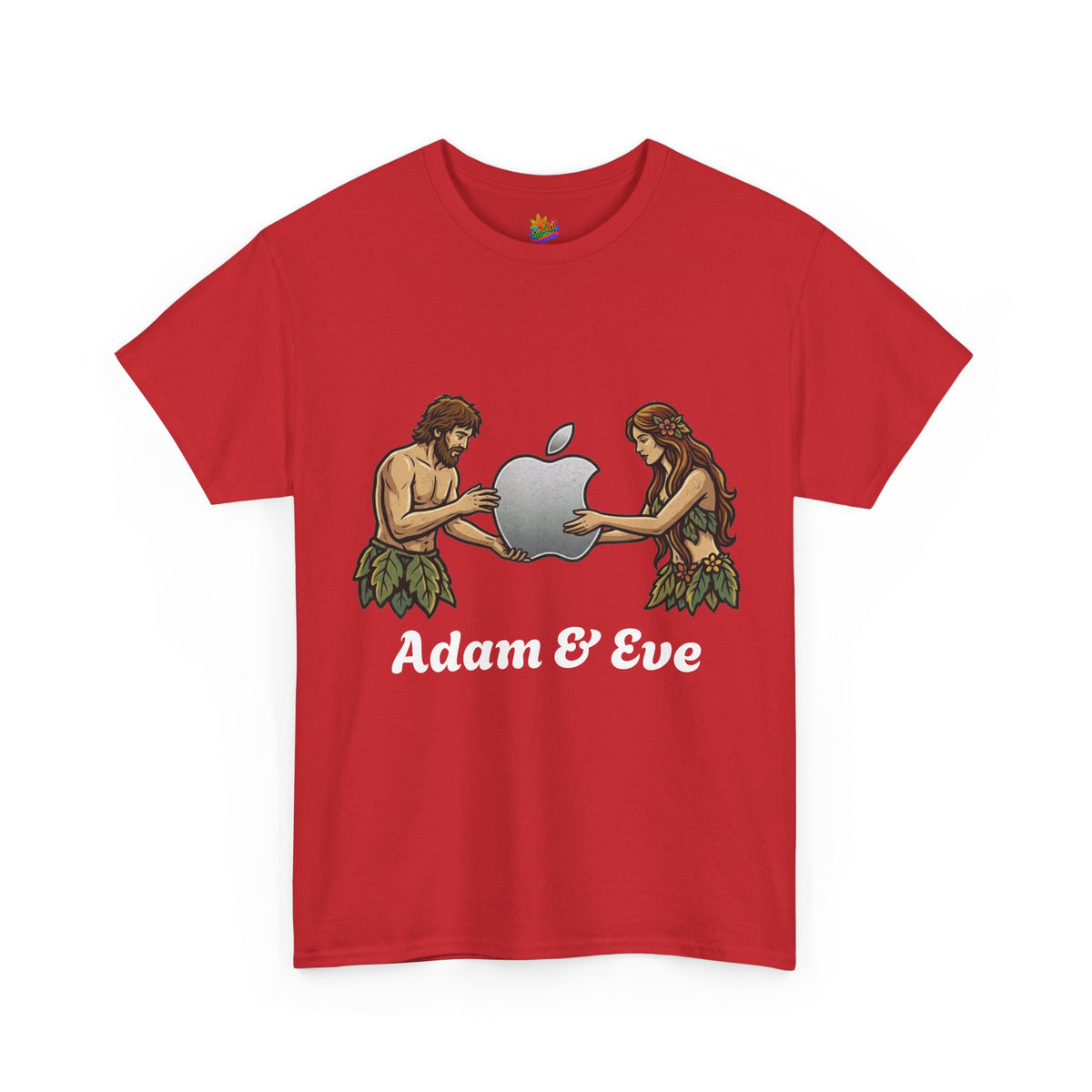 Vert Apple Adam & Eve Parody Vintage Style Unisex Cotton Graphic T-Shirt