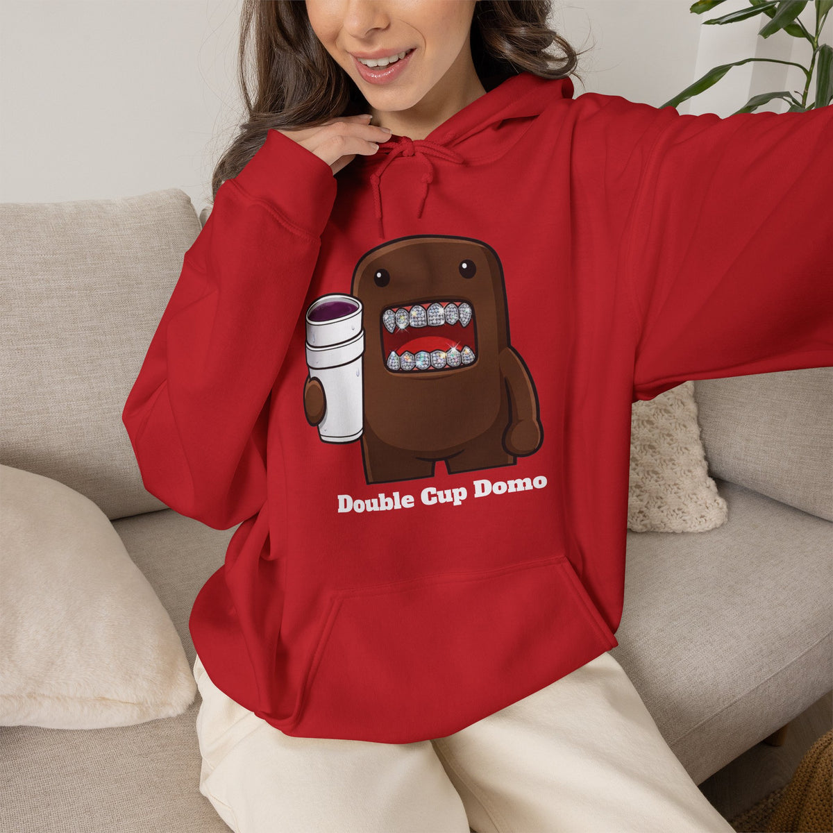 Vert Double Cup Domo Vintage Style Unisex Graphic Hoodie