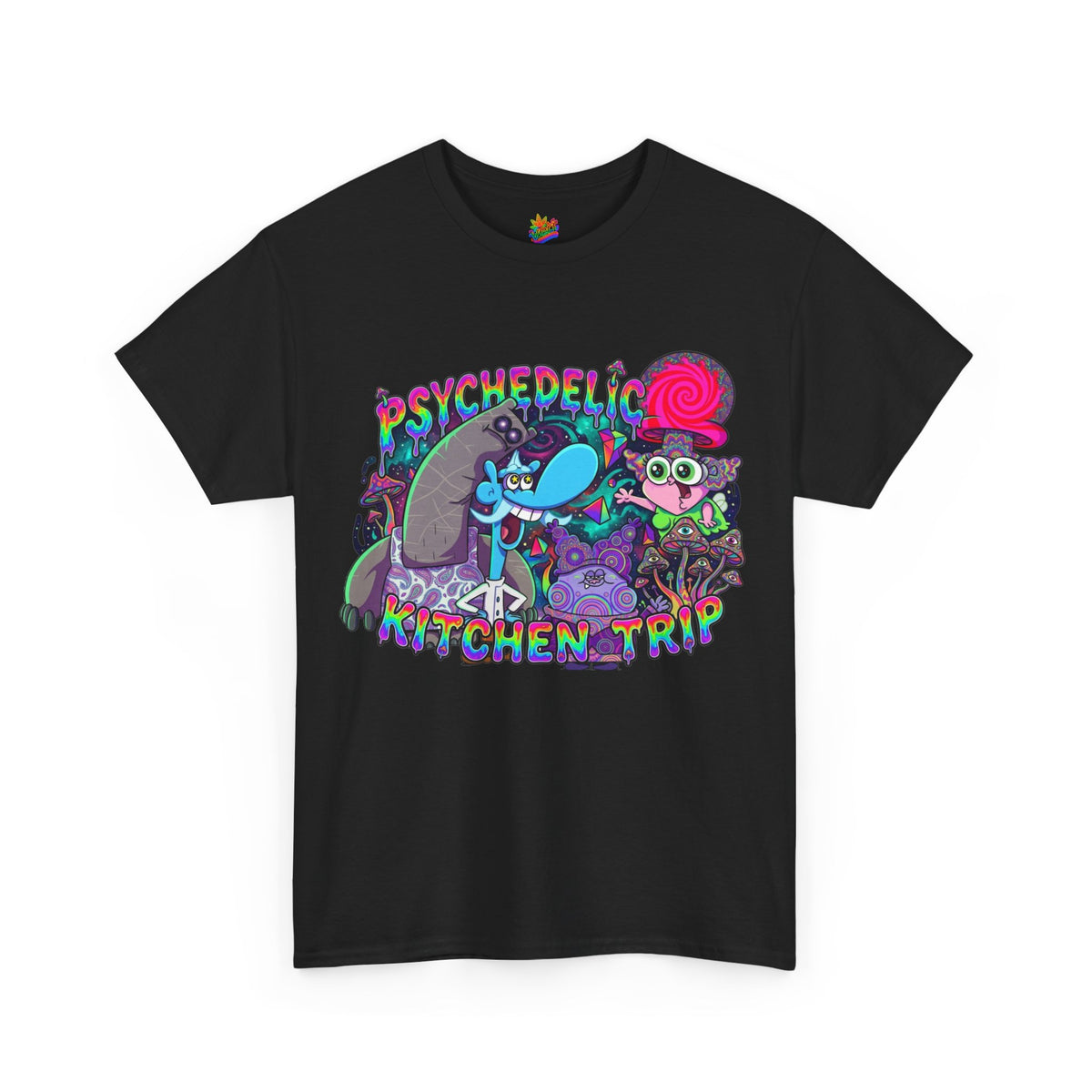 Vert Chowder Psychedelic Vintage Style Unisex Cotton Graphic T-Shirt