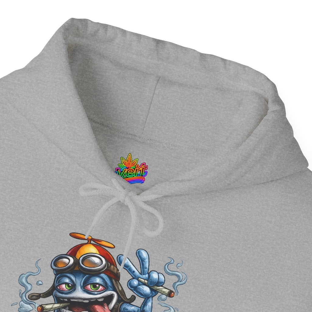 Vert Crazy Frog Smoker Vintage Style Unisex Graphic Hoodie
