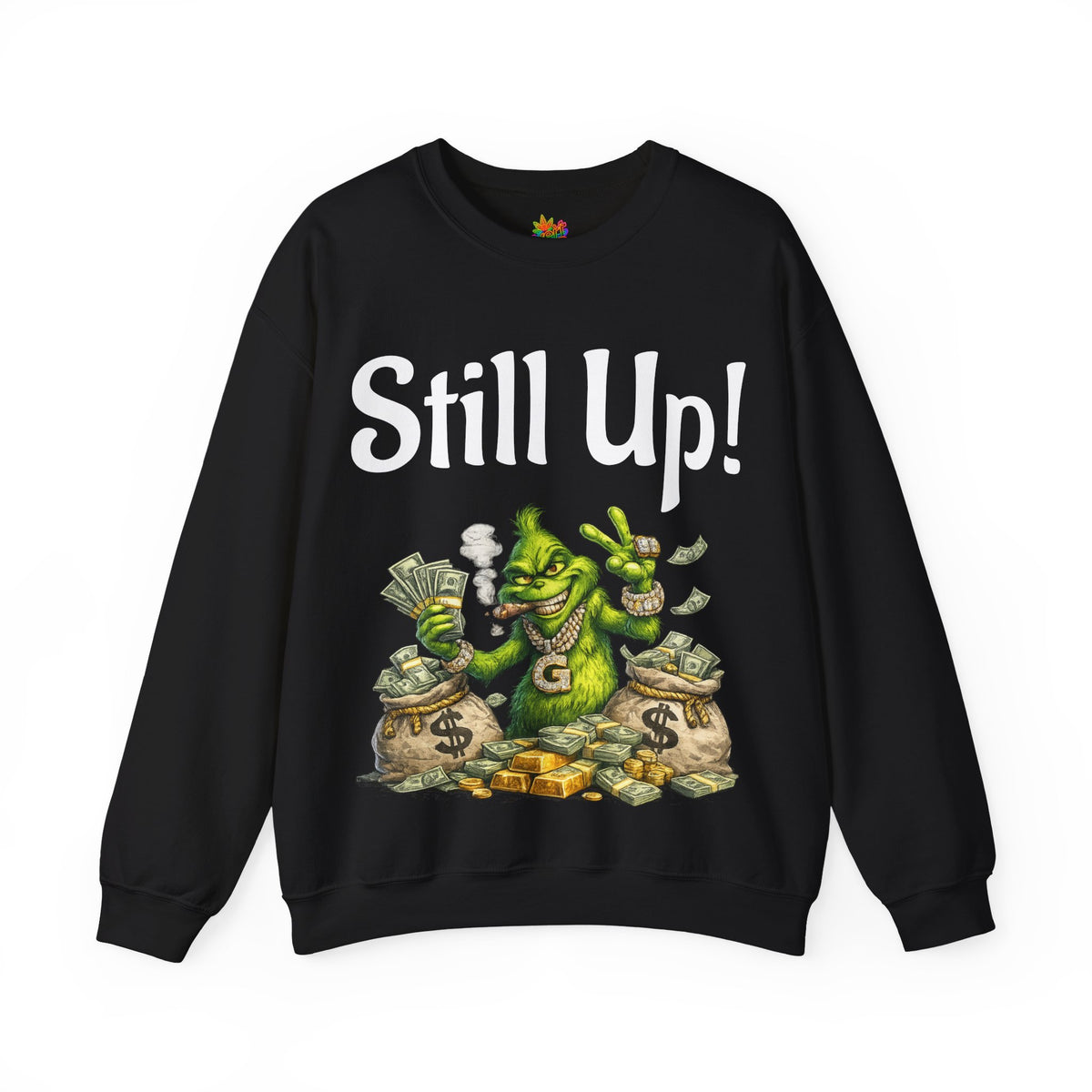 Vert Grinch Smoker Vintage Style Unisex Graphic Crewneck Sweatshirt
