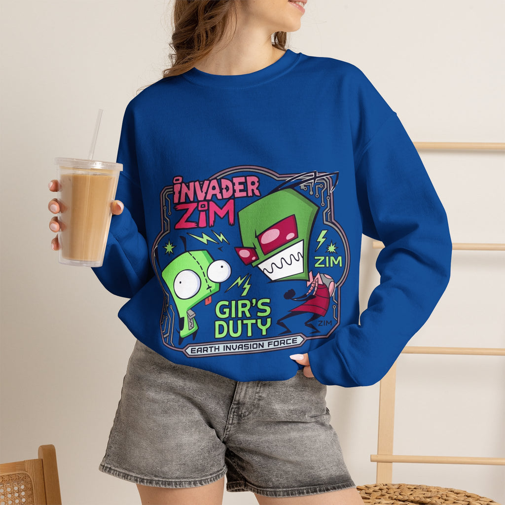 Vert Invader Zim Vintage Style Unisex Graphic Crewneck Sweatshirt