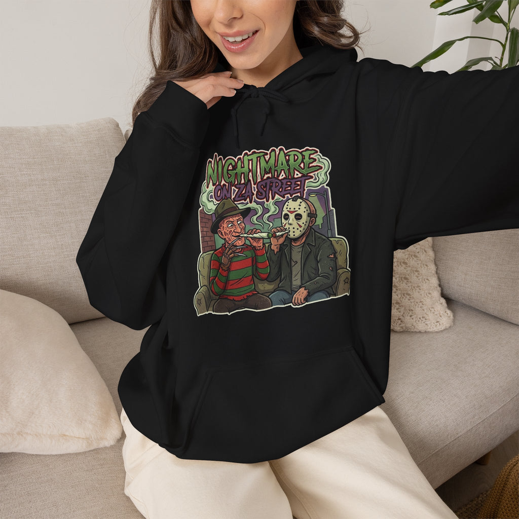 Vert Freddy & Jason Smoker Vintage Style Unisex Hoodie