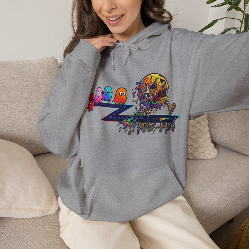 Vert Pac-Man Psychedelic Vintage Style Unisex Graphic Hoodie