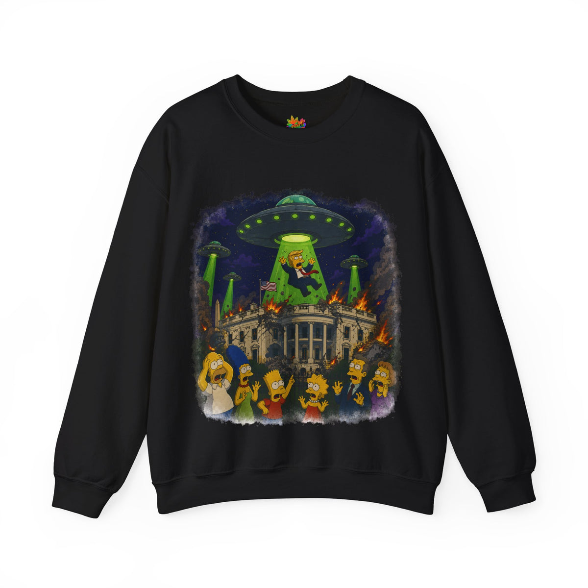 Vert Donald Trump Abduction Vintage Style Unisex Graphic Crewneck Sweatshirt
